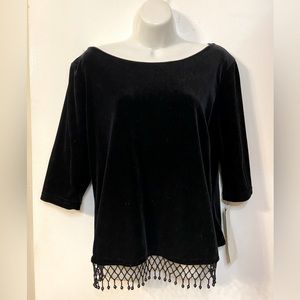 Heavenly Black Velvet Top with beading